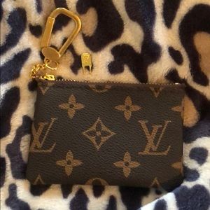 Brown monogram key pouch